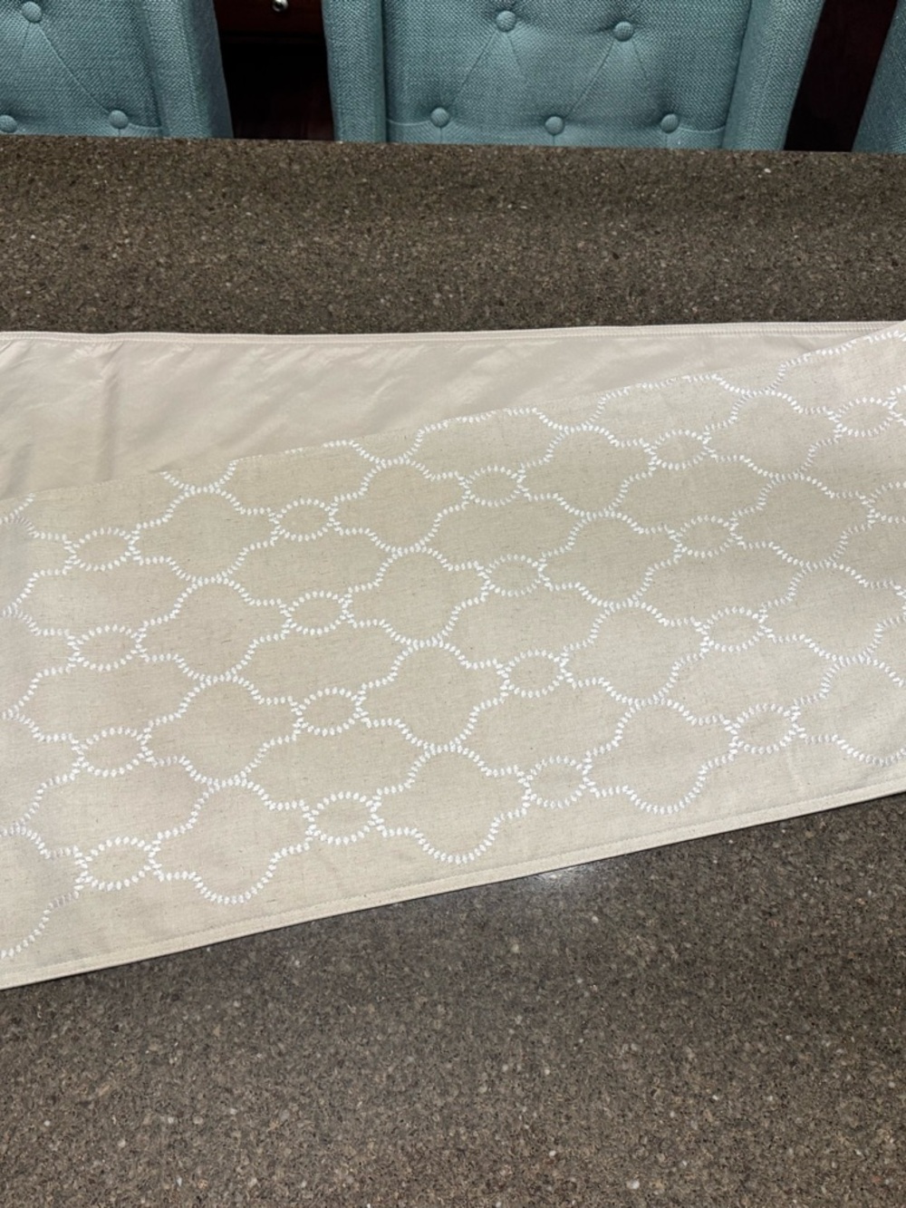 Embroidered Linen Table Runner - Picture 3 of 6